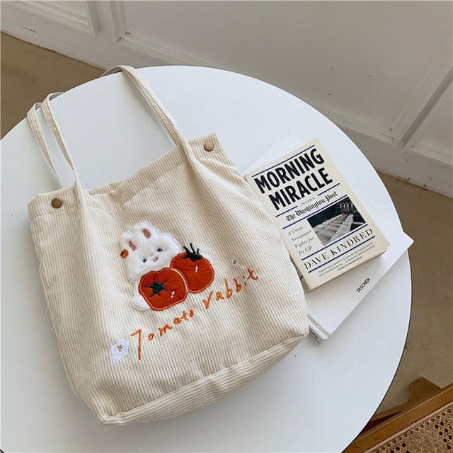 FaFa Rabbit Corduroy Tote Bag voyage stationery