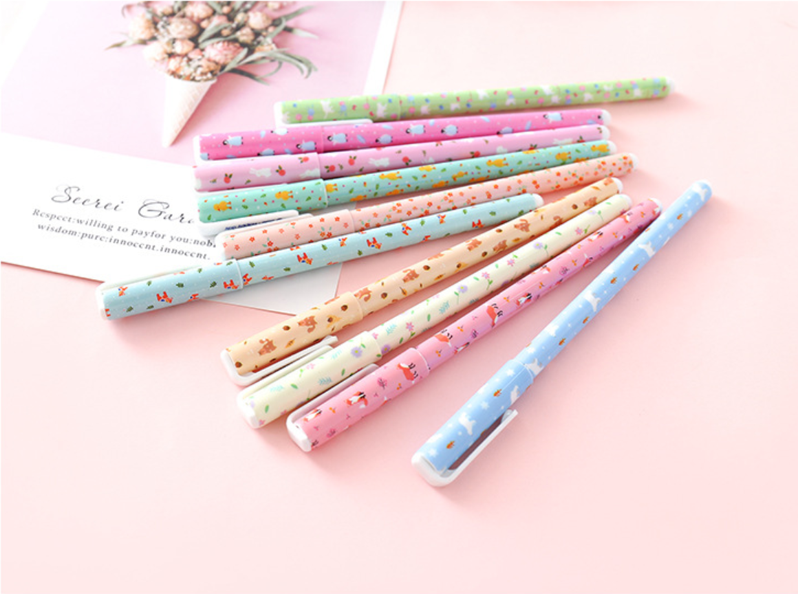 Kawaii Animal Gel Pen - 10 Color Set