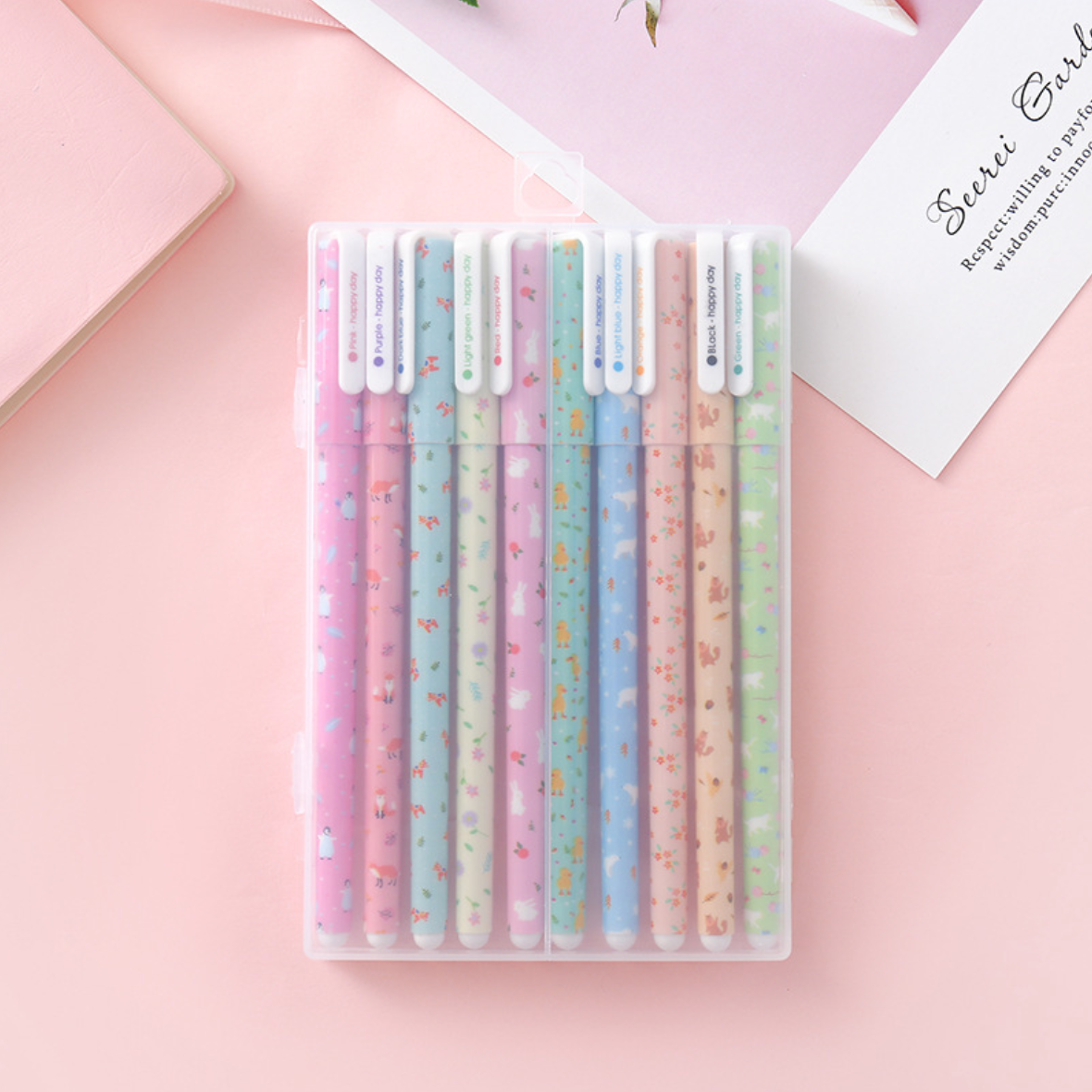 Kawaii Animal Gel Pen - 10 Color Set