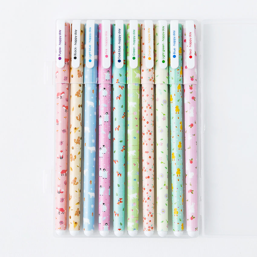 Kawaii Animal Color Gel Pens 10-Pack