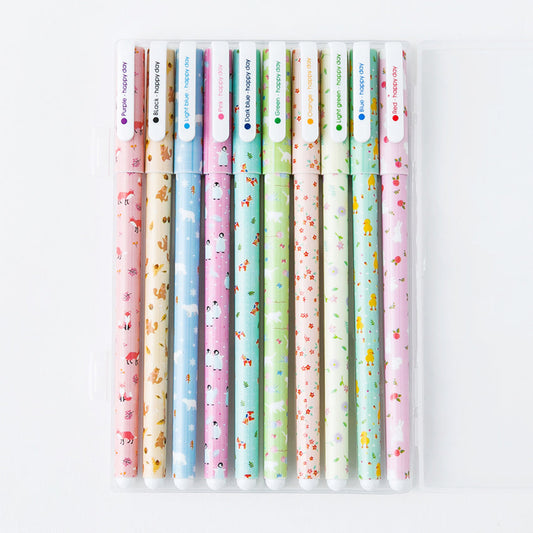 Kawaii Animal Color Gel Pens 10-Pack