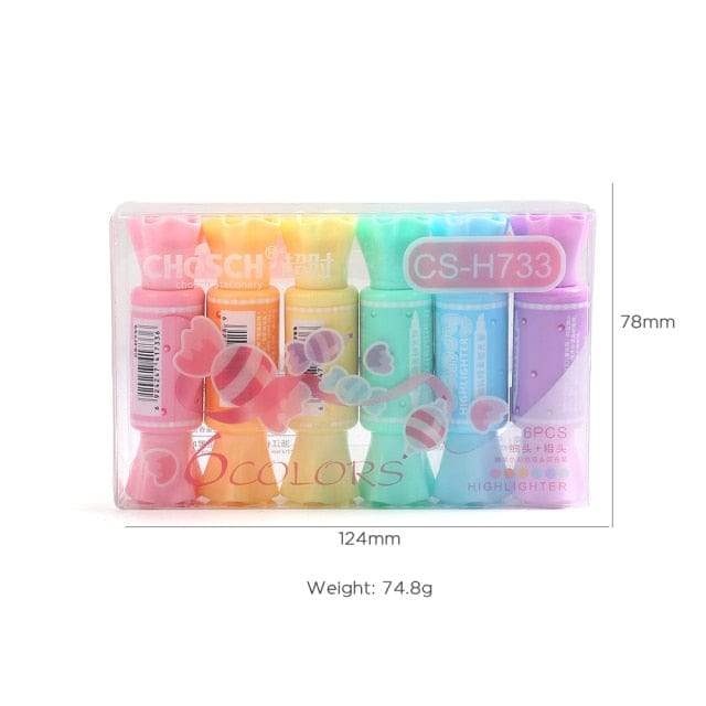 6pcs-set-cute-fresh-candy-shape-double-head-highlighters-stationery-voystationery-2