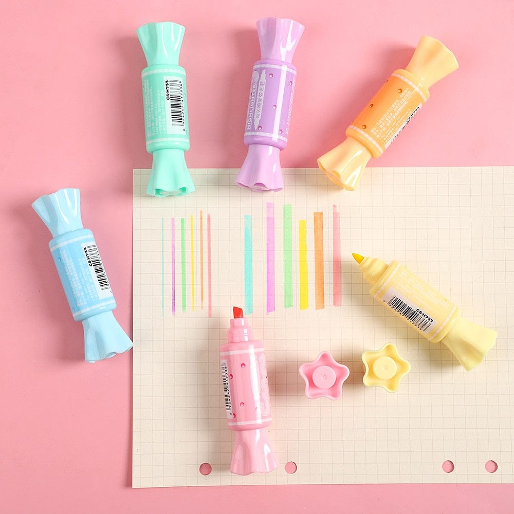 6pcs-set-cute-fresh-candy-shape-double-head-highlighters-stationery-voystationery-3