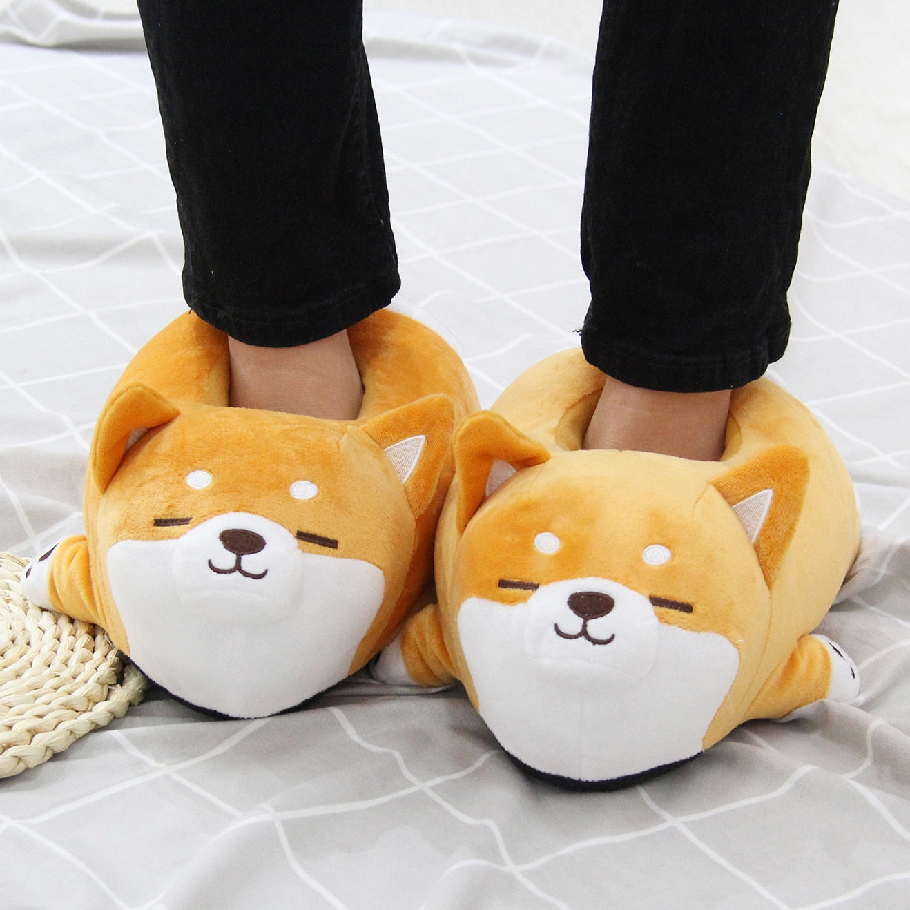 Fluffy Shiba Inu Plush Slipper