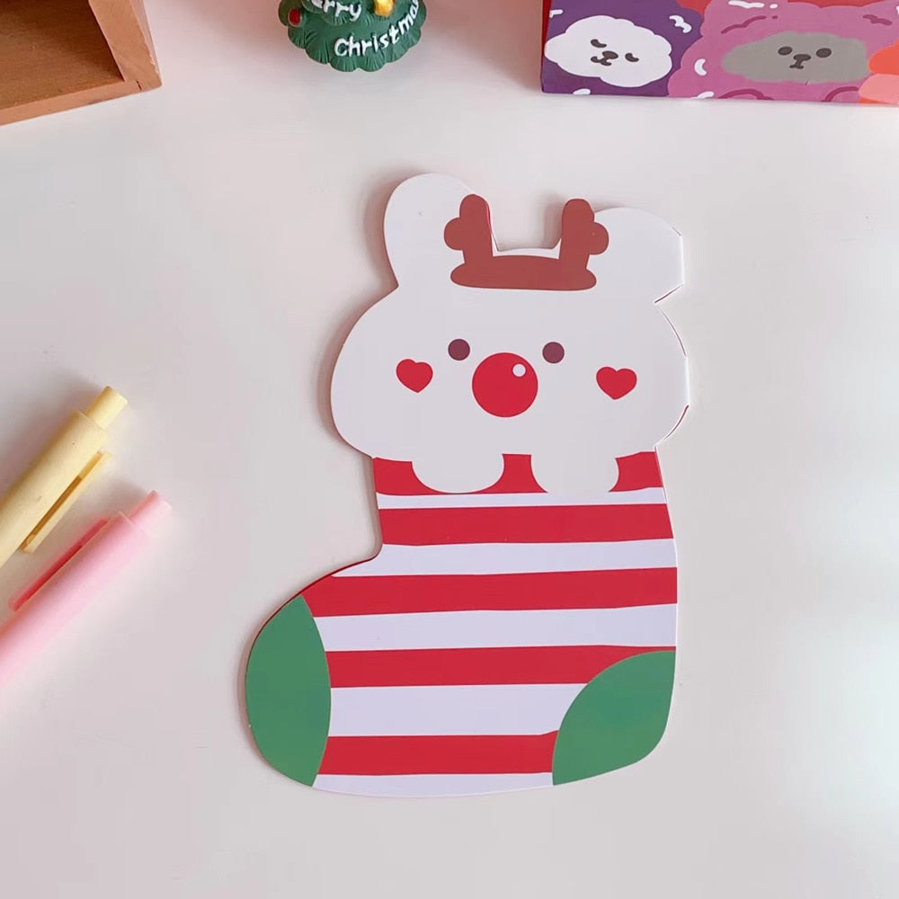 10pcs/lot Kawaii Bear Christmas Gift Cards