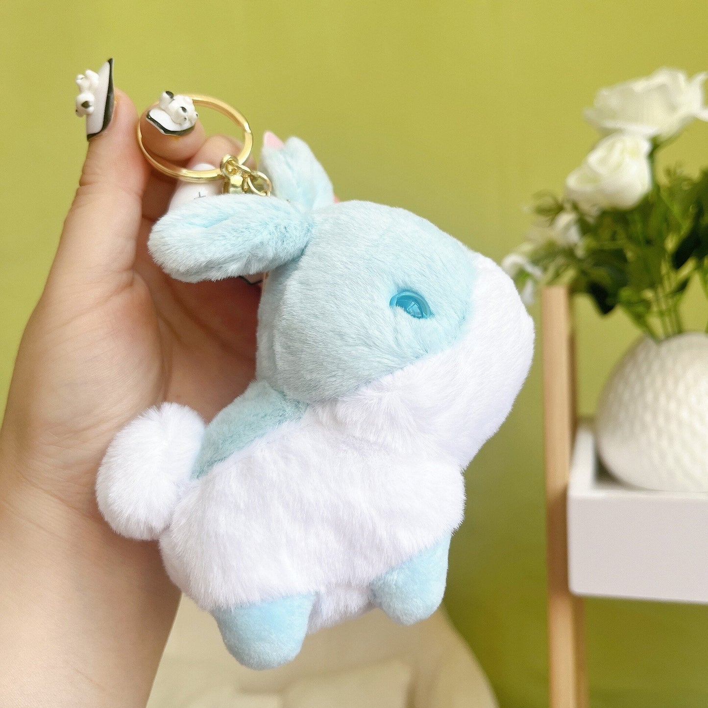 Kawaii Pastel Bunny Plush Keychain