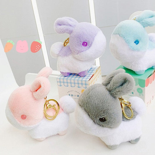 Kawaii Pastel Bunny Plush Keychain