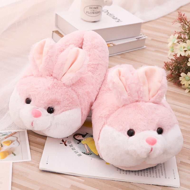 Kawaii Fluffy Bunny Plush Slippers