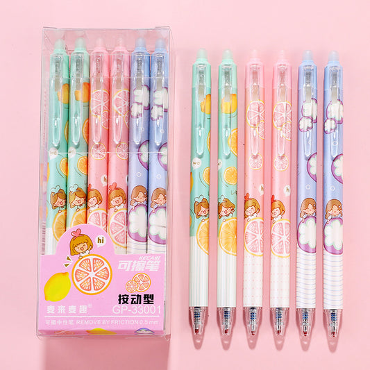 Kawaii Gel Pen Cartoon Erasable Pen-fruit girl