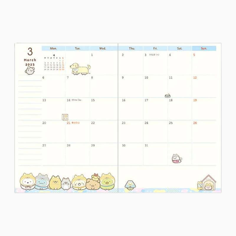 San-X 2023 Sumikko Gurashi Schedule Book - Small