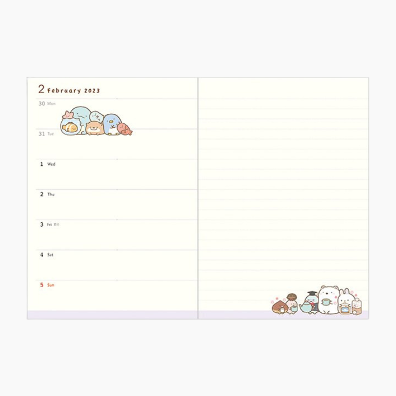 San-X 2023 Sumikko Gurashi Schedule Book - Bunny Sumikko