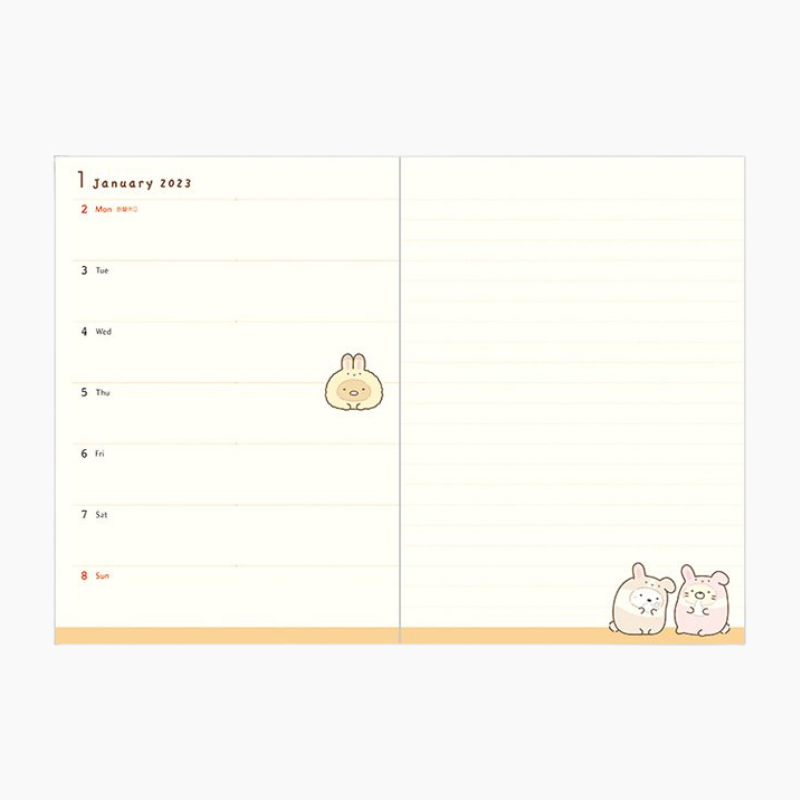 San-X 2023 Sumikko Gurashi Schedule Book - Bunny Sumikko