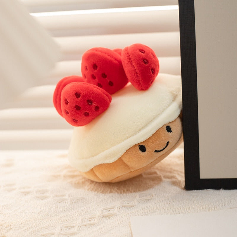 Kawaii Strawberry Cream Cake Bread Plush