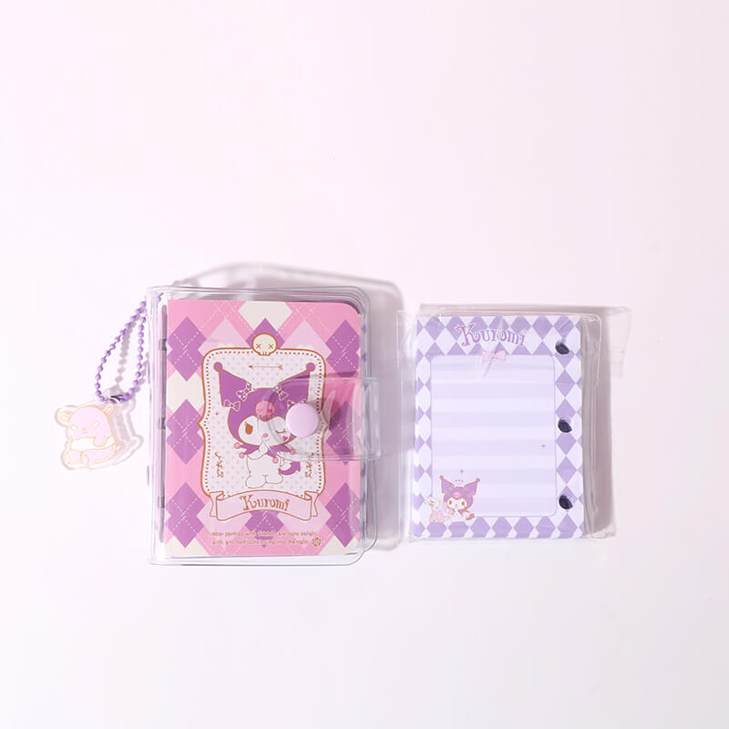 kawaii-campus-checkered-pattern-kuromi-pocket-spiral-notepad-with-pendant