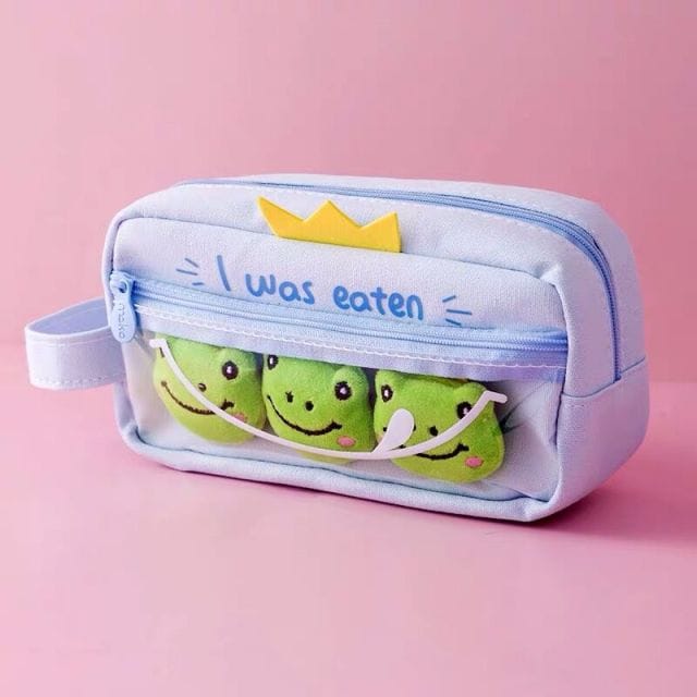 Kawaii Pet Charm Poms Pencil Case