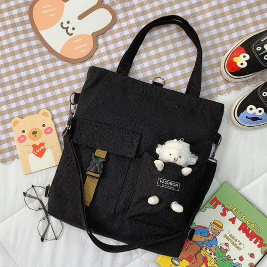 Kawaii Travel Tote Shopping Bag black lamb Pendant Bags The Kawaii Shoppu