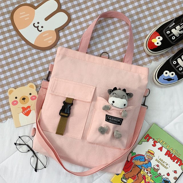     kawaii-travel-tote-shopping-bag-pink-calf-pendant-bags-voystationery-24