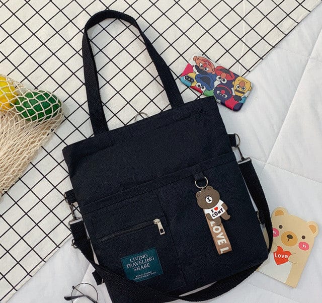     kawaii-travel-tote-shopping-bag-style-1-black-with-bear-bags-voystationery-34